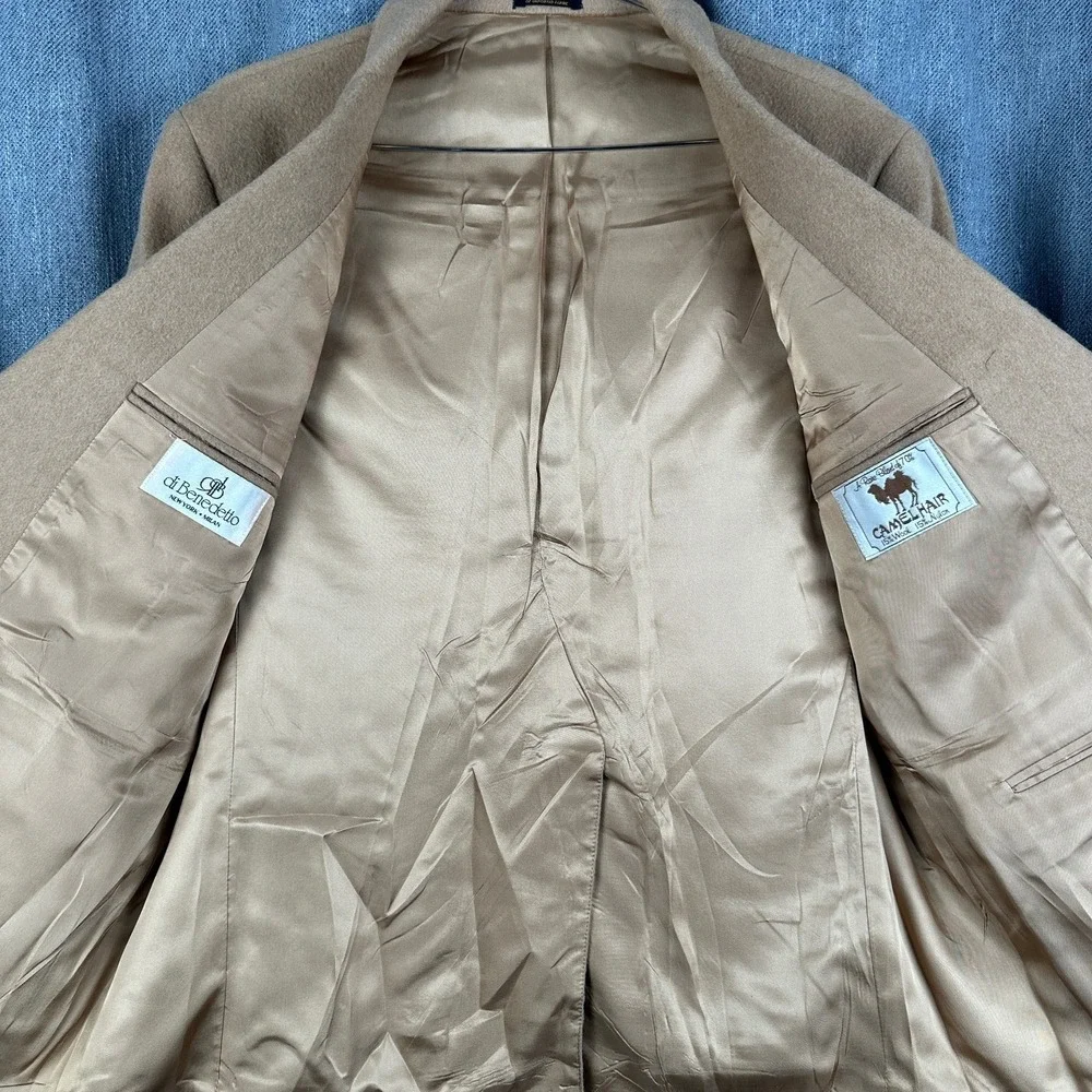 Di Benedetto 70% Camel Hair Blazer Men's 40R Brown Tan Jacket Wool Blend USA